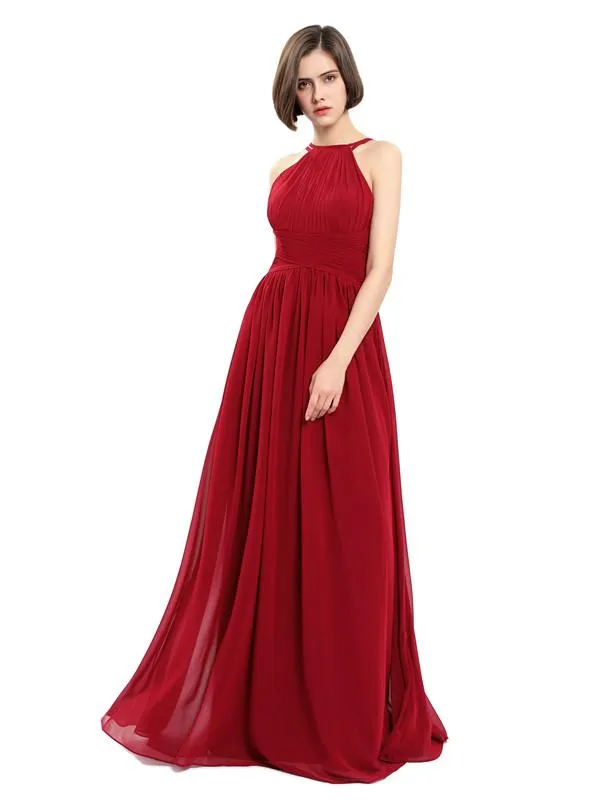 A-line Chiffon Sleeveless Elegant Bridesmaid Dresses