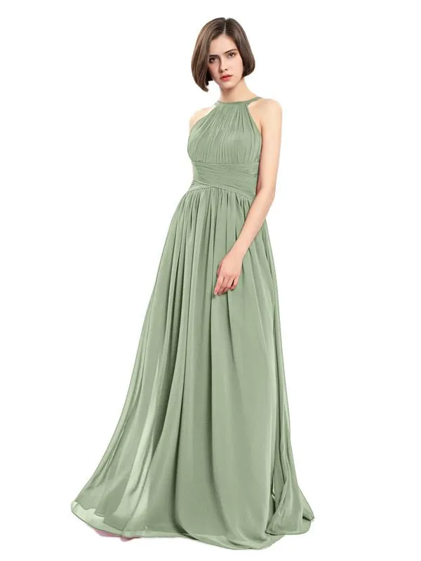 A-line Chiffon Sleeveless Elegant Bridesmaid Dresses