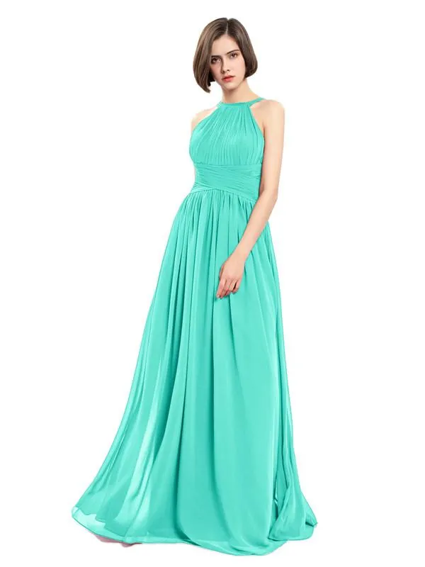 A-line Chiffon Sleeveless Elegant Bridesmaid Dresses