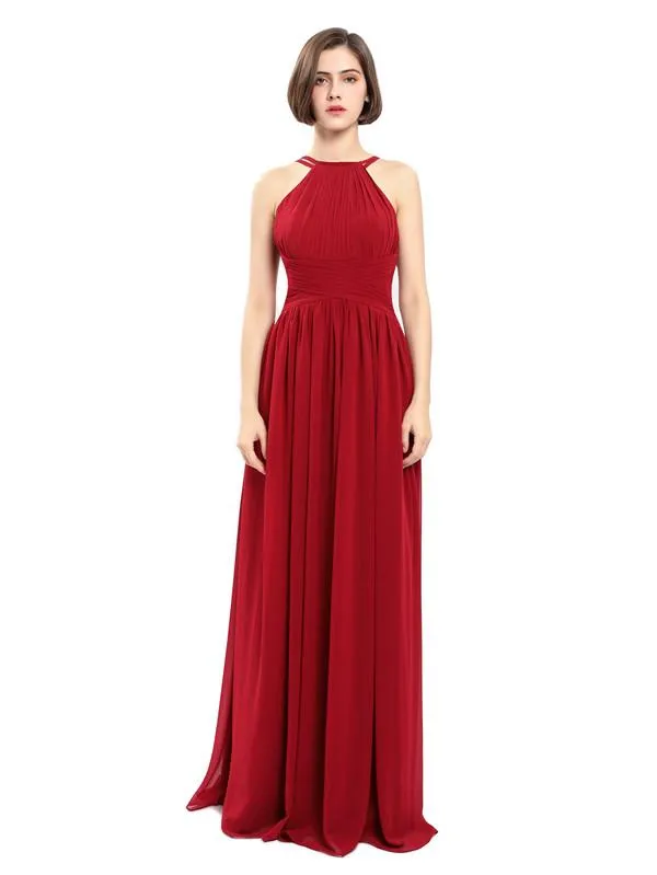 A-line Chiffon Sleeveless Elegant Bridesmaid Dresses