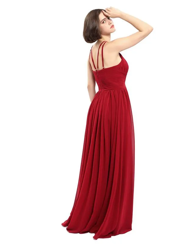 A-line Chiffon Sleeveless Elegant Bridesmaid Dresses