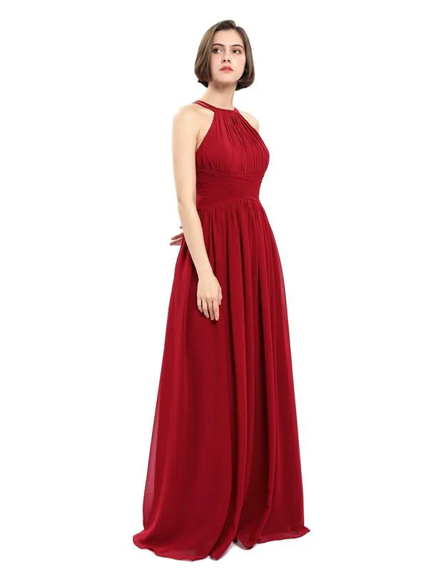 A-line Chiffon Sleeveless Elegant Bridesmaid Dresses