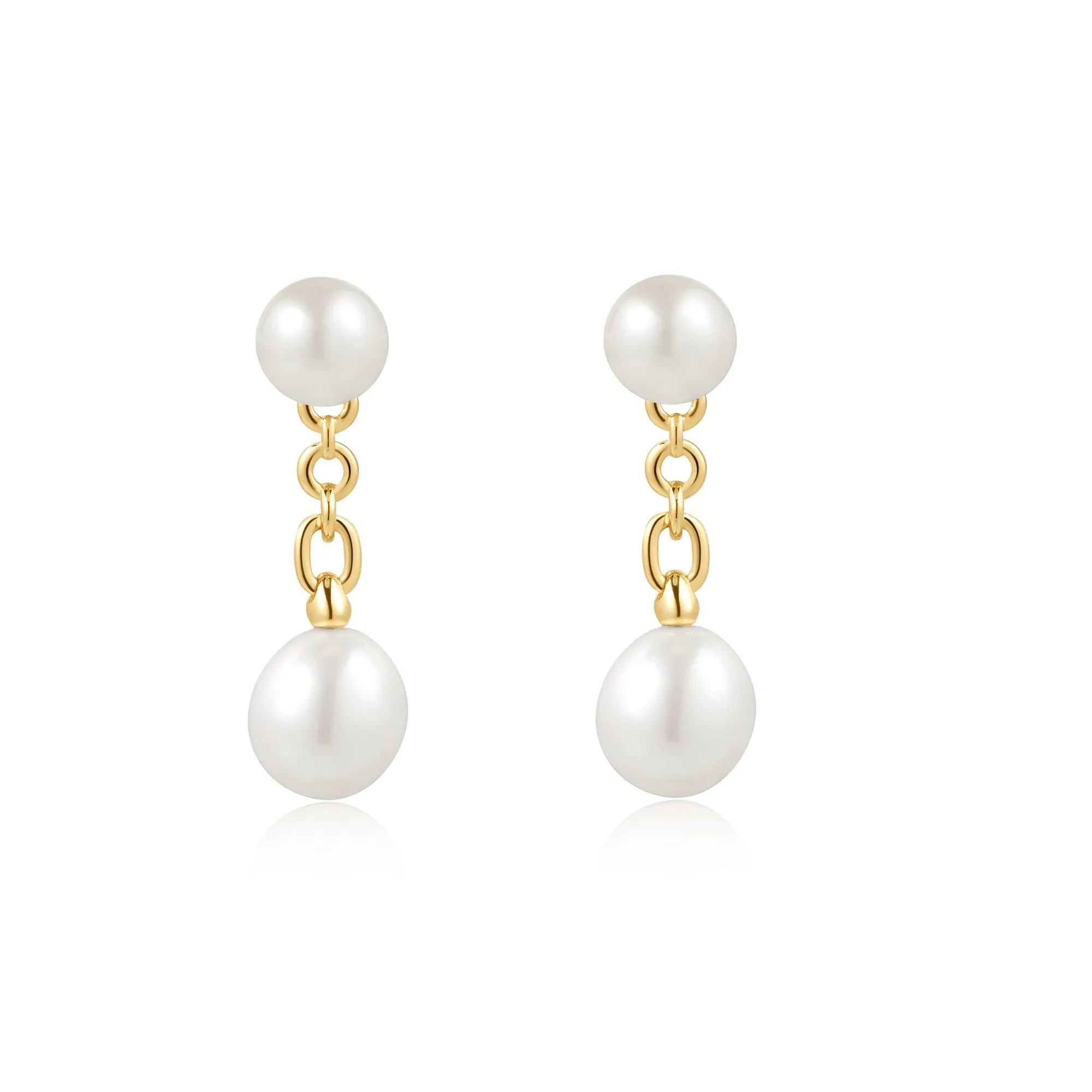 Ania Haie Gold Freshwater Pearl Stud Ear Jackets E058-06G