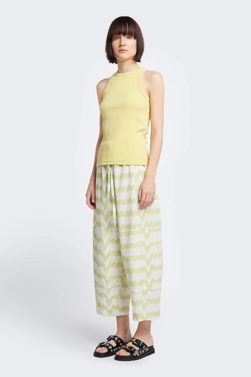 Aratus Pant in Pale Green Print