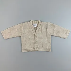 Baby Boys Knitted Design Cardigan - Taupe