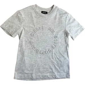 Boys Grey Embossed T-Shirt