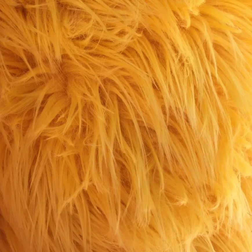 Canary Yellow Luxury Long Pile Shaggy Faux Fur Fabric