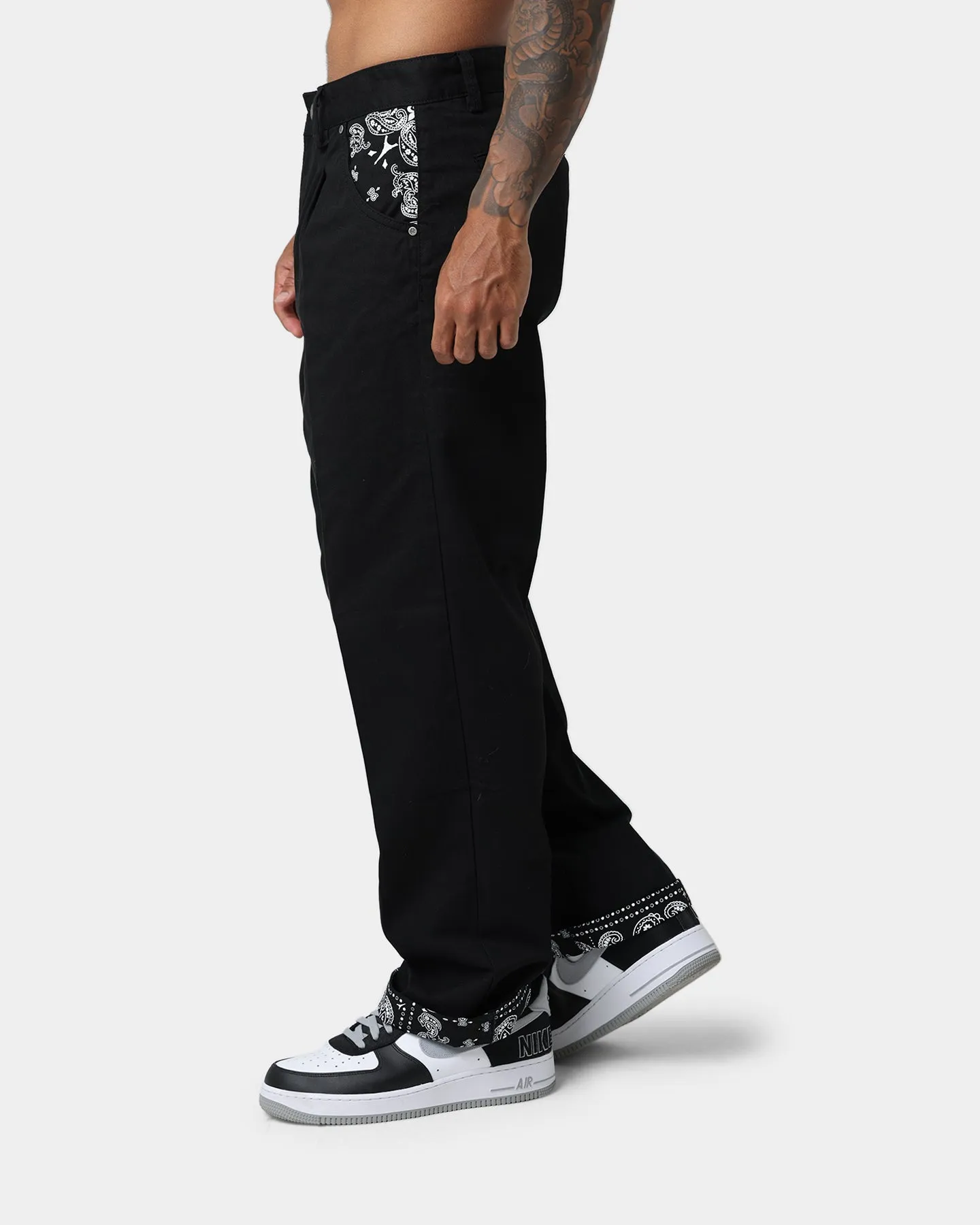 Carre Bandana Ultra Relaxed Chino Pants Black