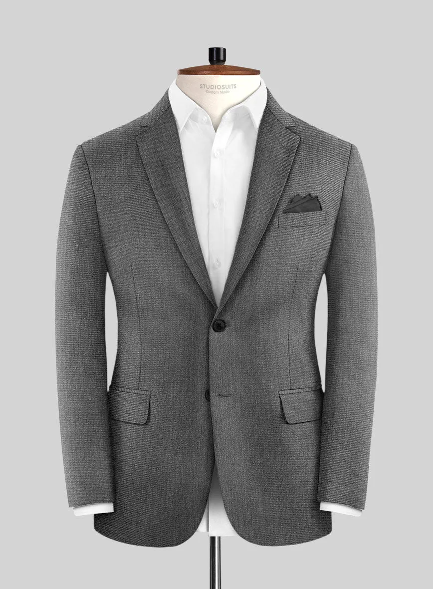 Cavalry Twill Gray Wool Suit