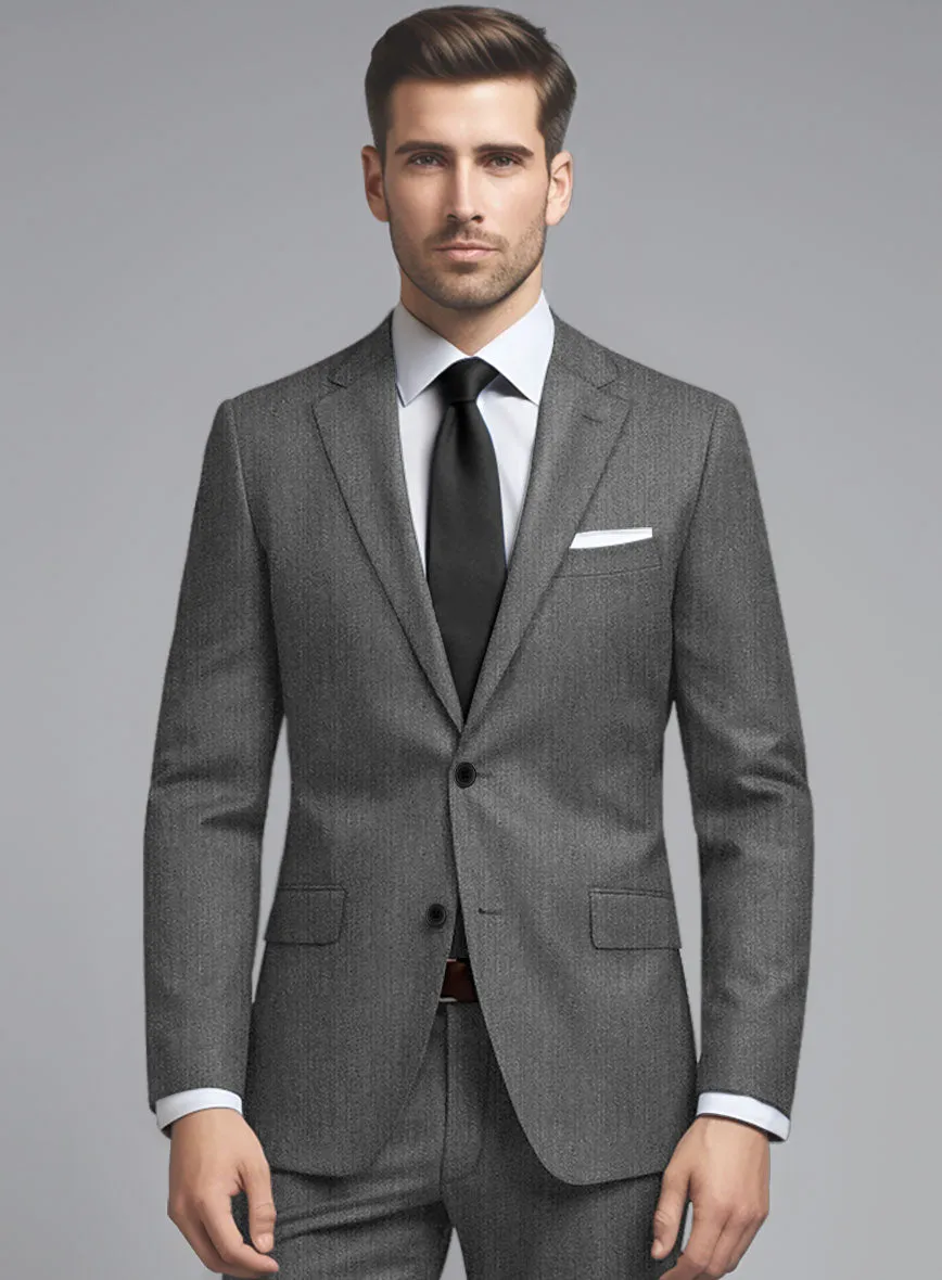 Cavalry Twill Gray Wool Suit