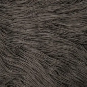 Charcoal Gray Mongolian Long Pile Faux Fur Fabric