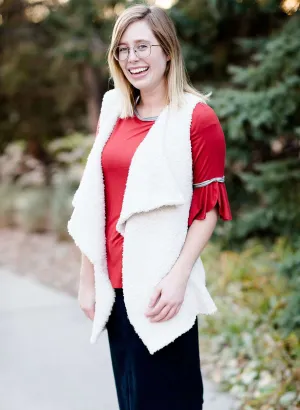 Cozy Drape Front Vest