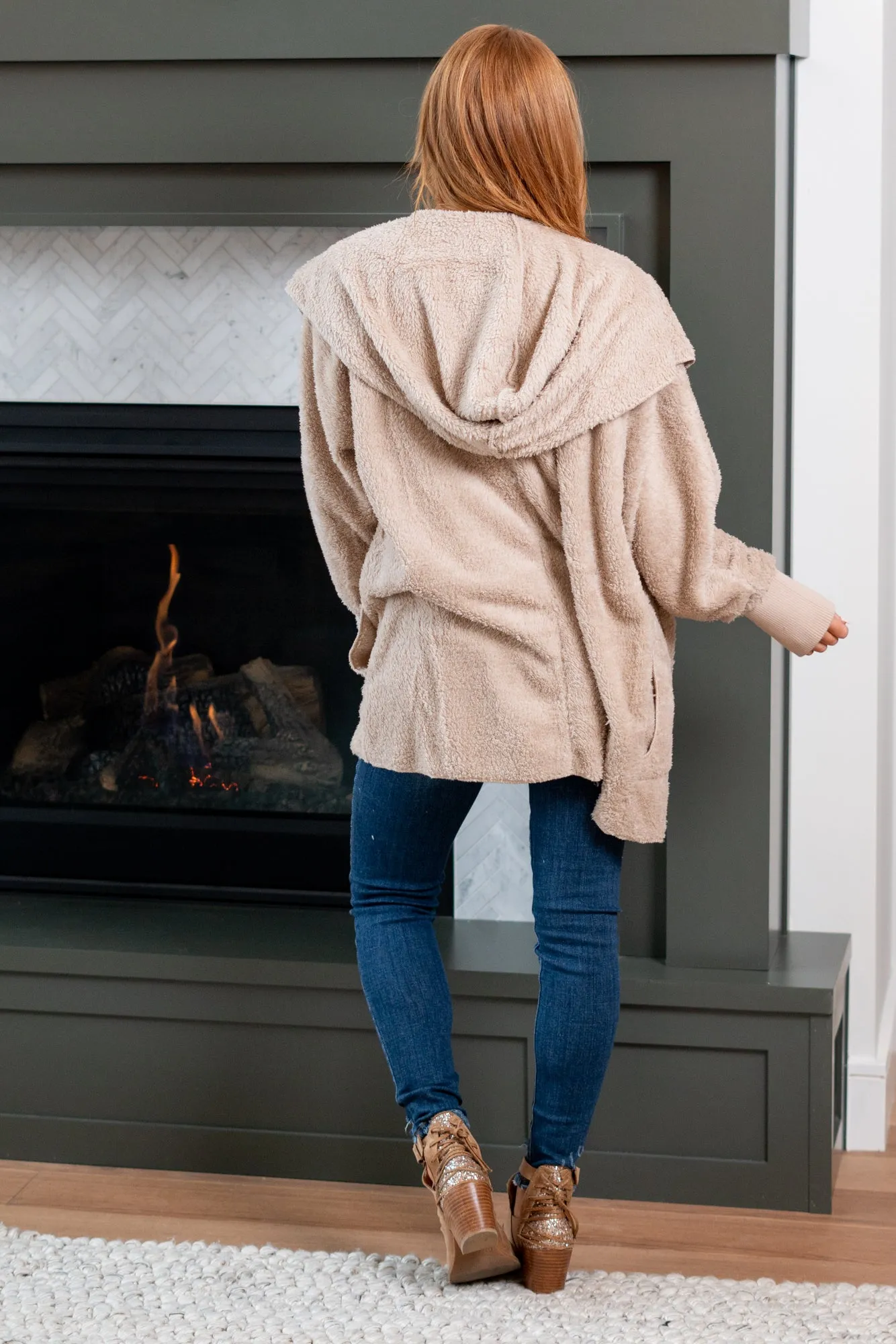 Cozy Sherpa Jacket - Taupe