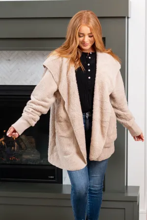 Cozy Sherpa Jacket - Taupe