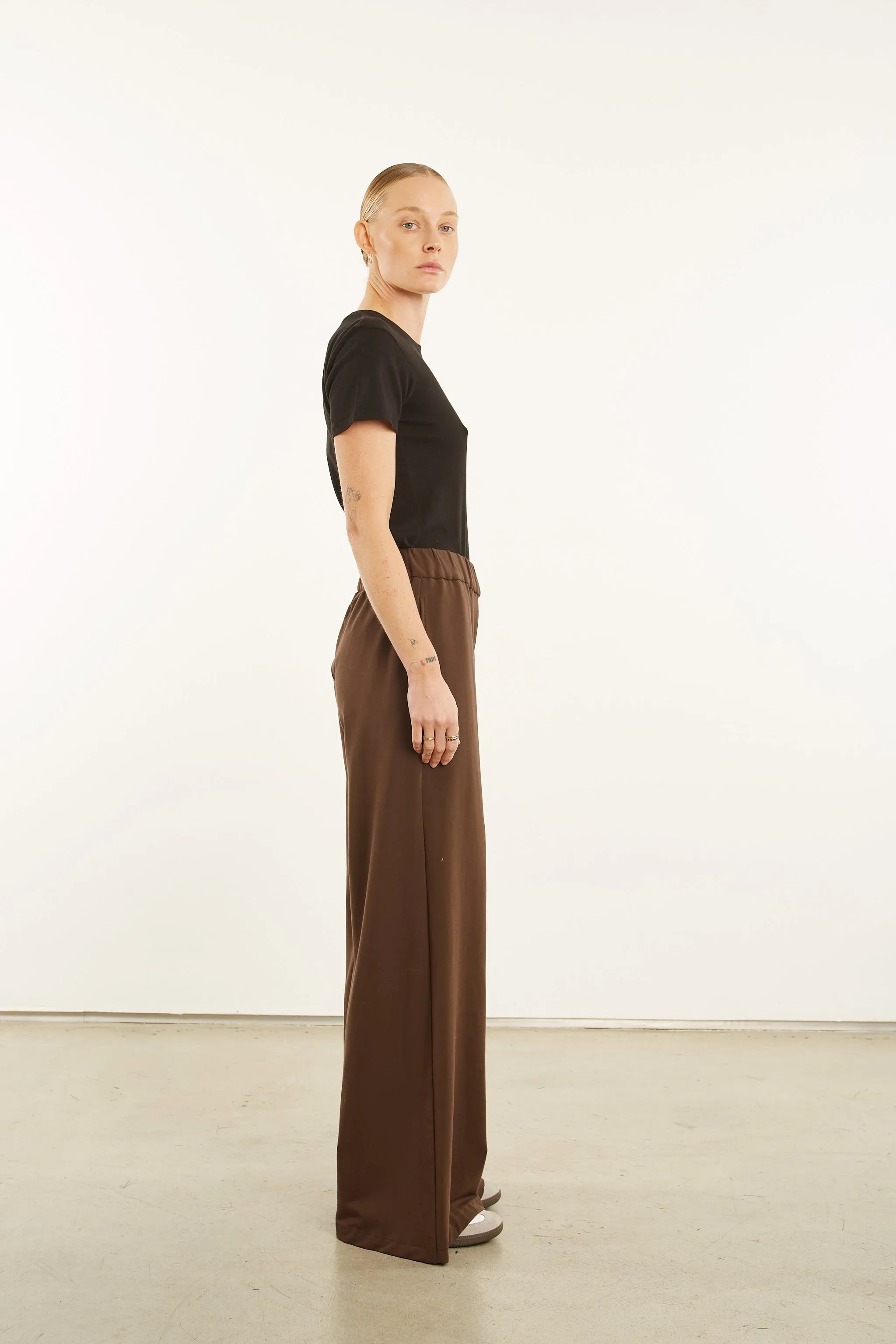 Dark Chocolate City Wide Leg Trousers