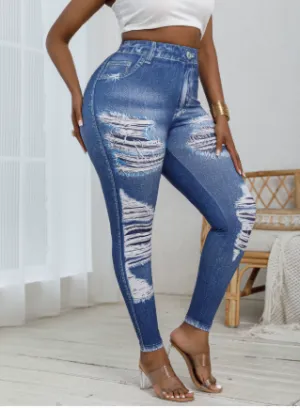 Denim Print Leggings