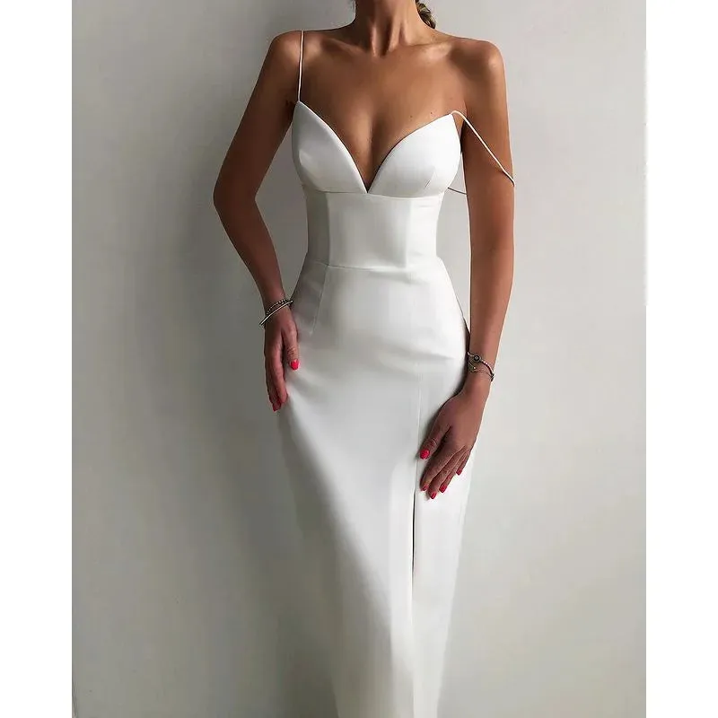 Elegant Bodycon Maxi Dress with High Slit