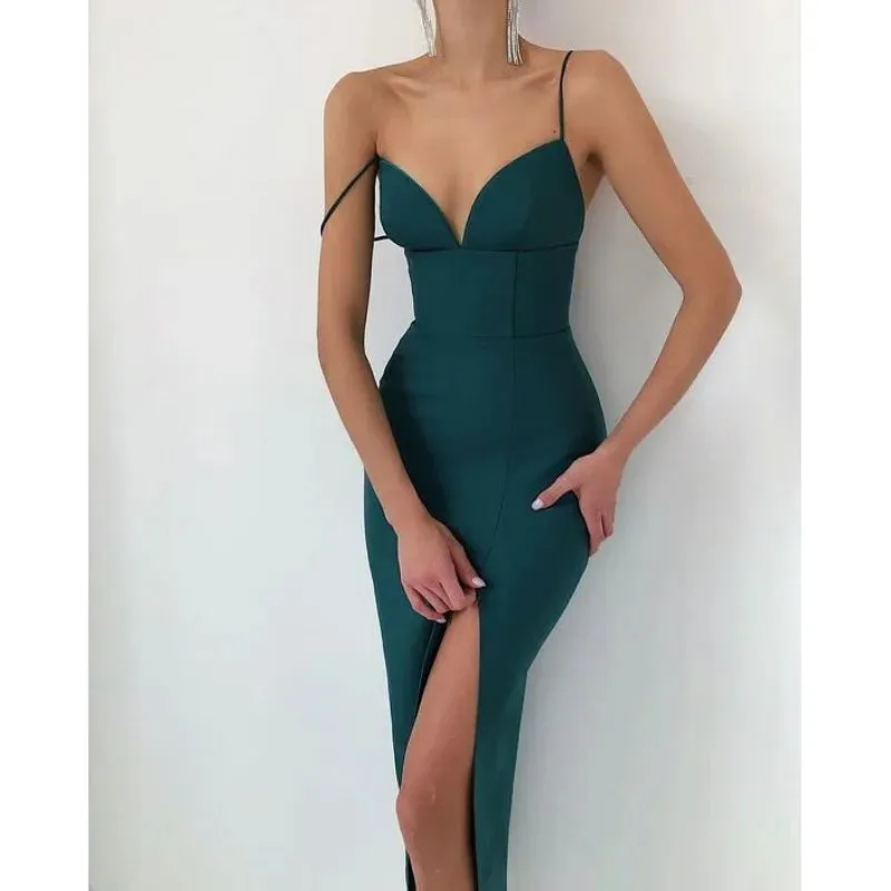 Elegant Bodycon Maxi Dress with High Slit