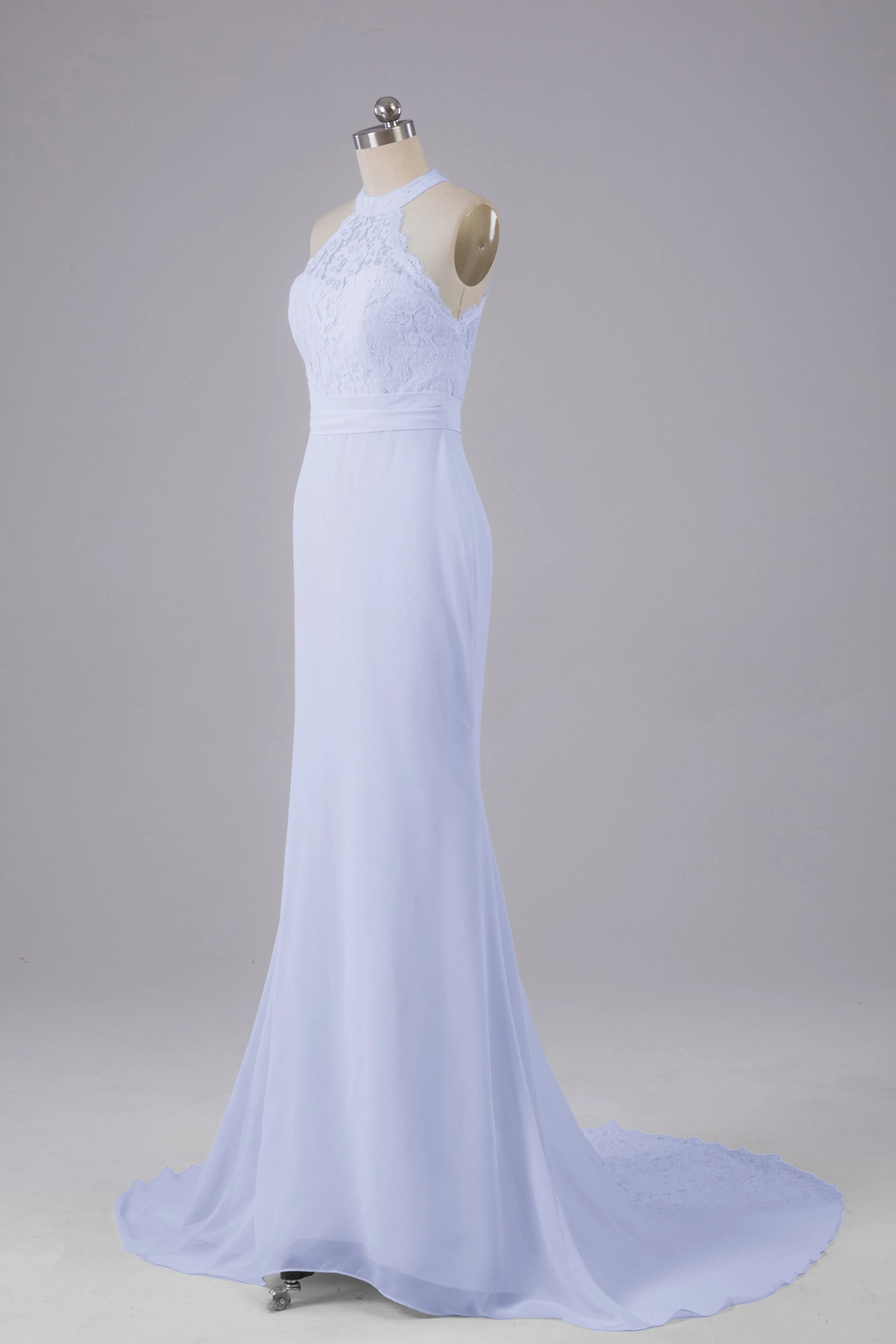 Elegant Halter Court Train Bridesmaid Dresses