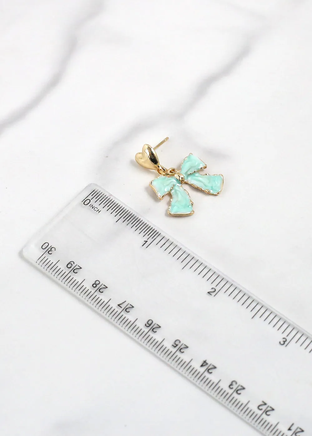 Elegant Marble Bow Earrings