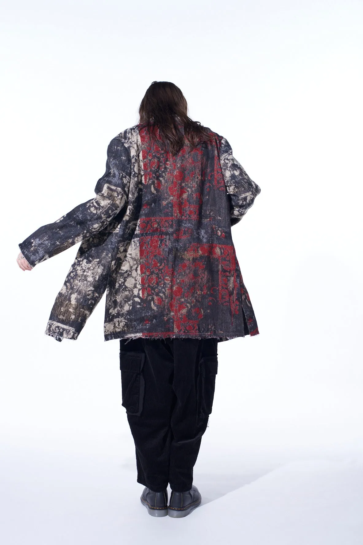 FLORAL JACQUARD LONG JACKET