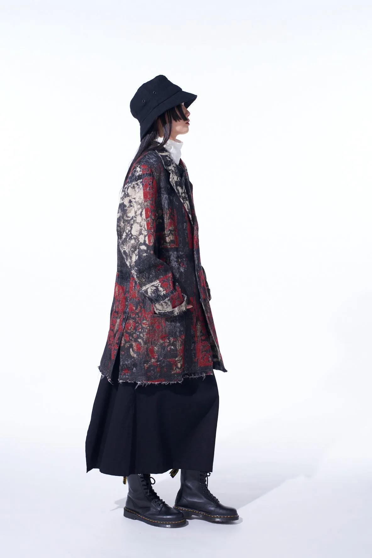 FLORAL JACQUARD LONG JACKET