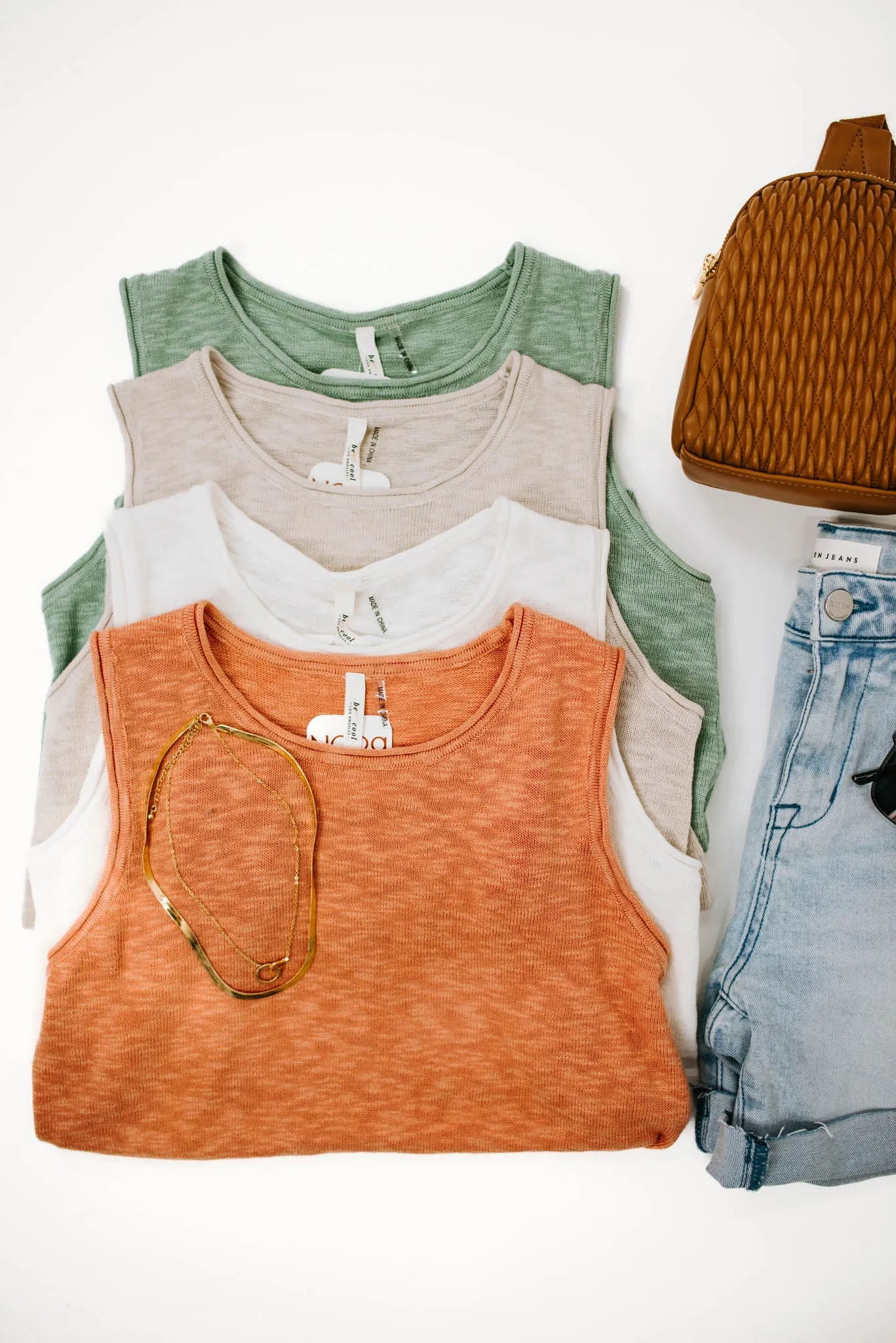 From The Start Heathered Knit Tank