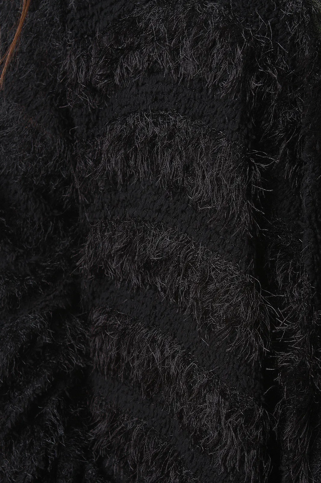 Fuzzy Drape Open Front Longline Cardigan