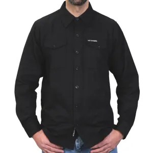 Hot Leathers FLM2024 Men's 'Solid Black' Flannel Long Sleeve Shirt