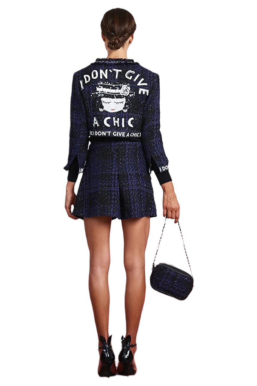 I Don’T Give A Chic Tweed Cropped Jacket