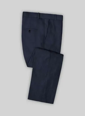 Italian Prato Oxford Blue Linen Pants