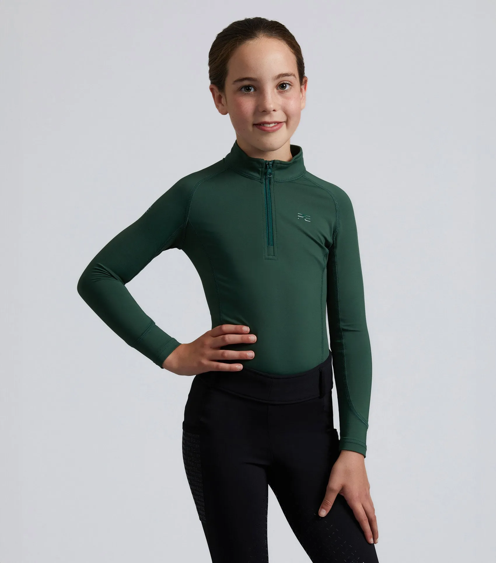 Junior Ombretta Technical Riding Top Green