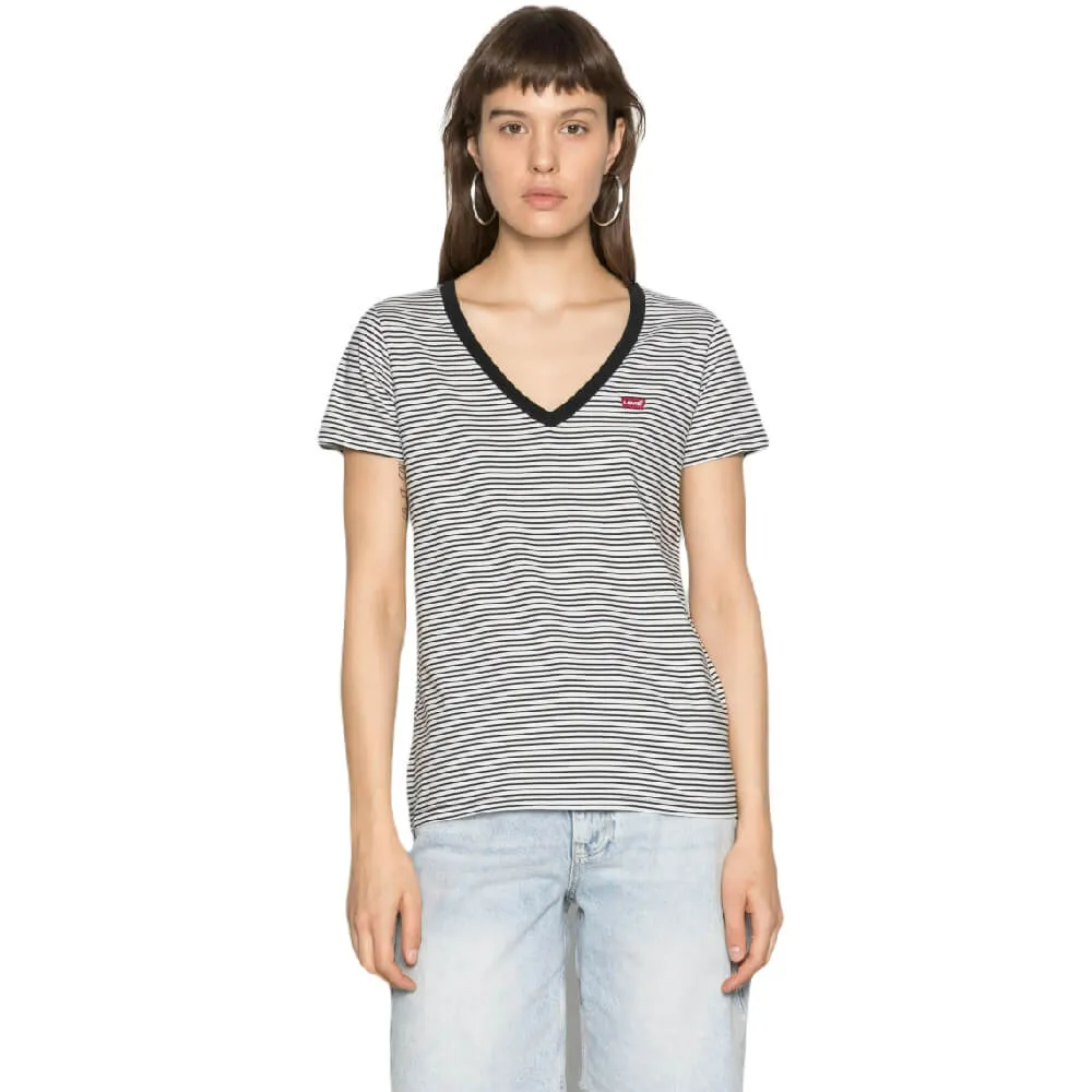 Levi's Perfect V Neck T-shirt, grey/white