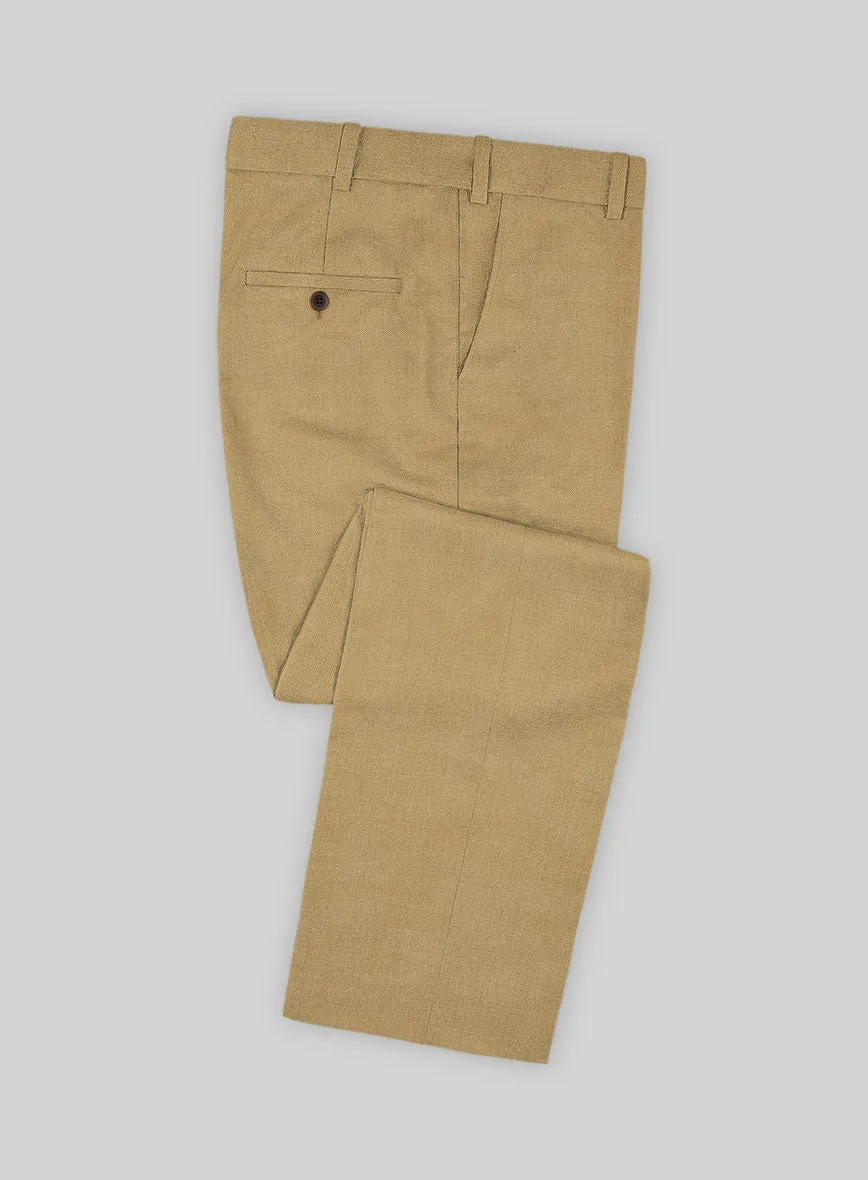 Marco Stretch Sand Brown Wool Pants