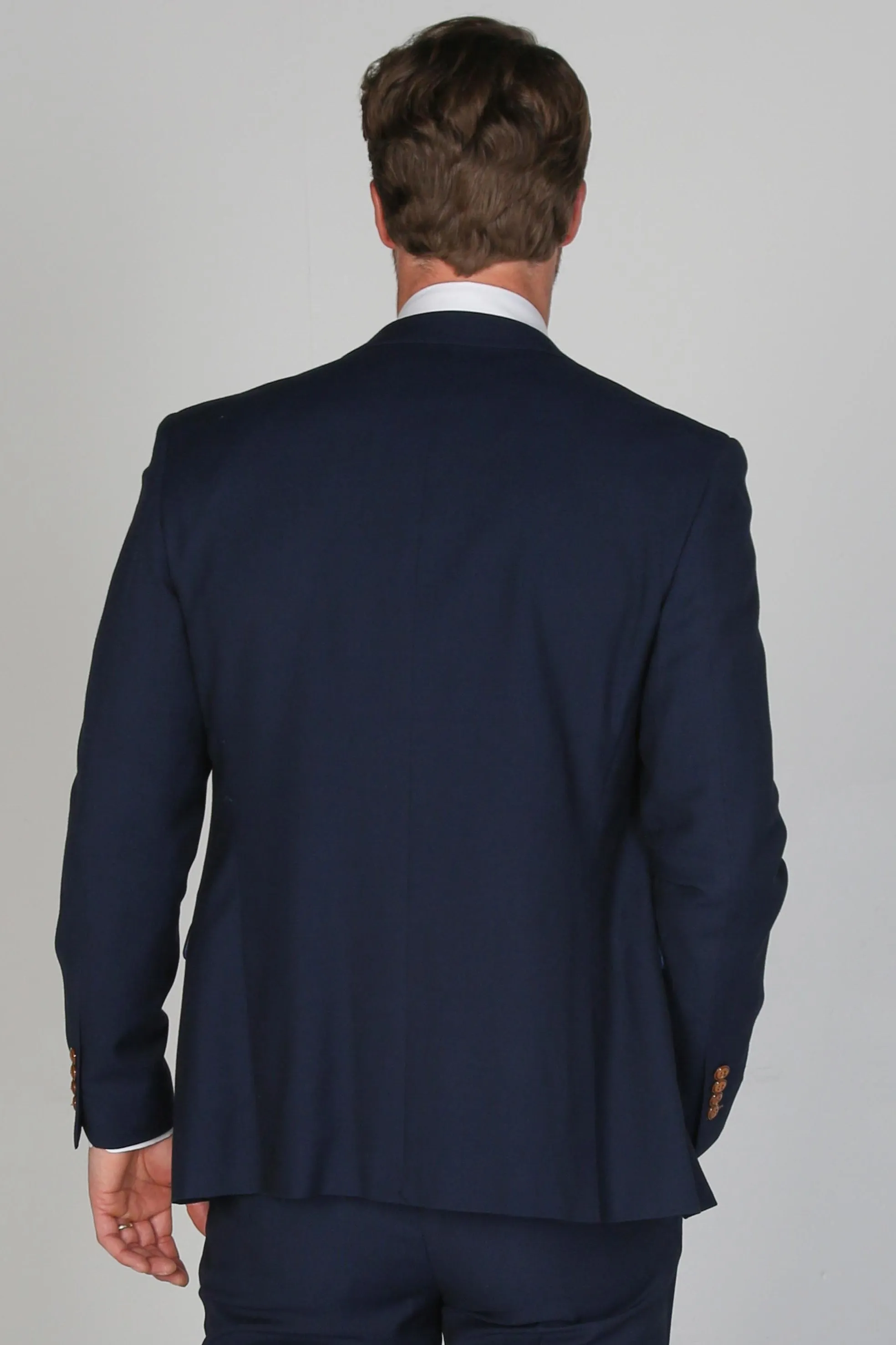 Mayfair Navy Textured Three Piece Suit