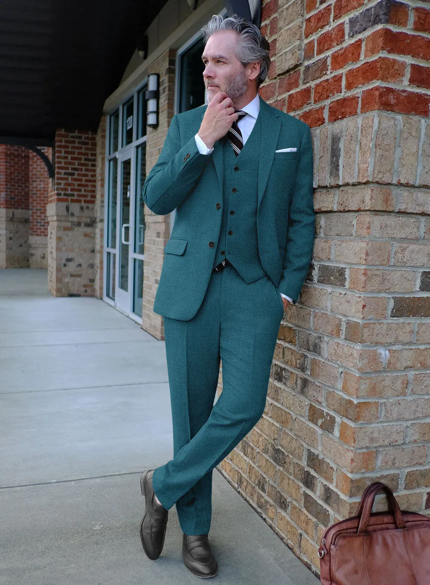 Naples Teal Blue Tweed Suit