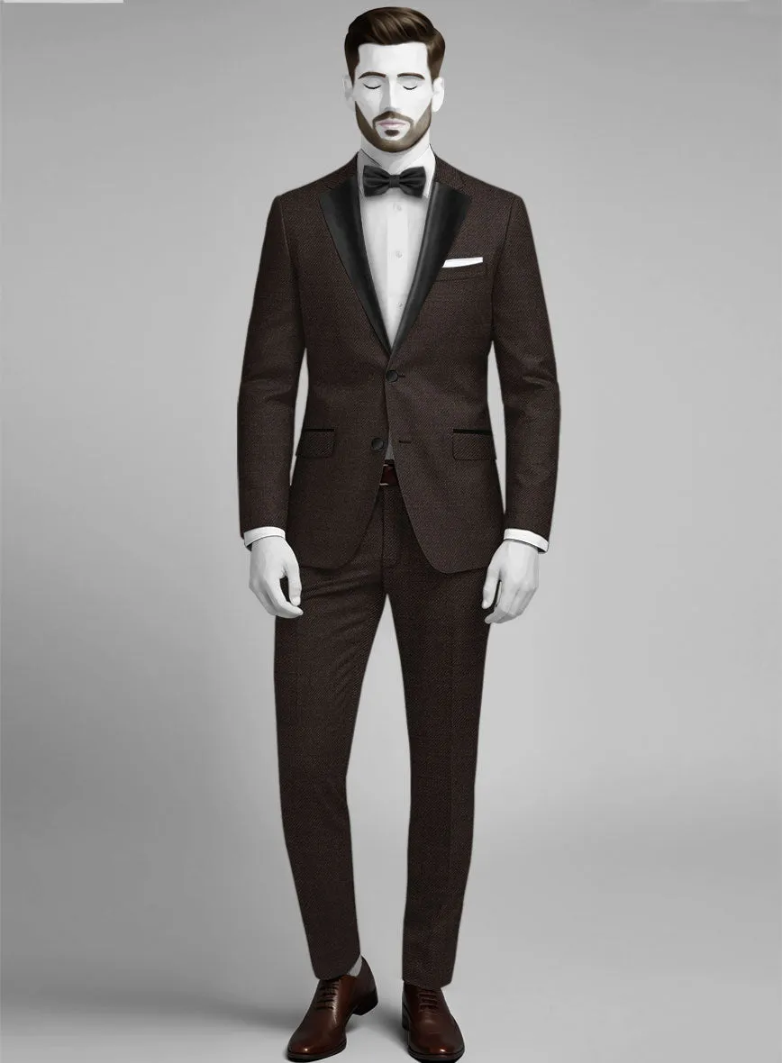 Napolean Dark Brown Wool Tuxedo Suit