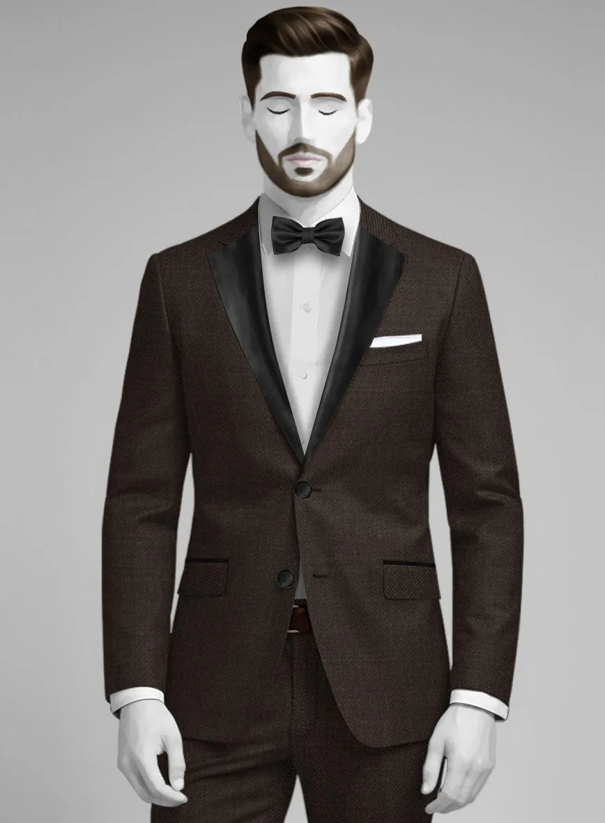 Napolean Dark Brown Wool Tuxedo Suit