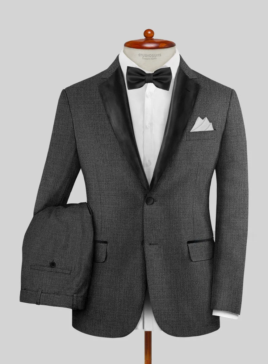 Napolean Stretch Dark Gray Wool Tuxedo Suit