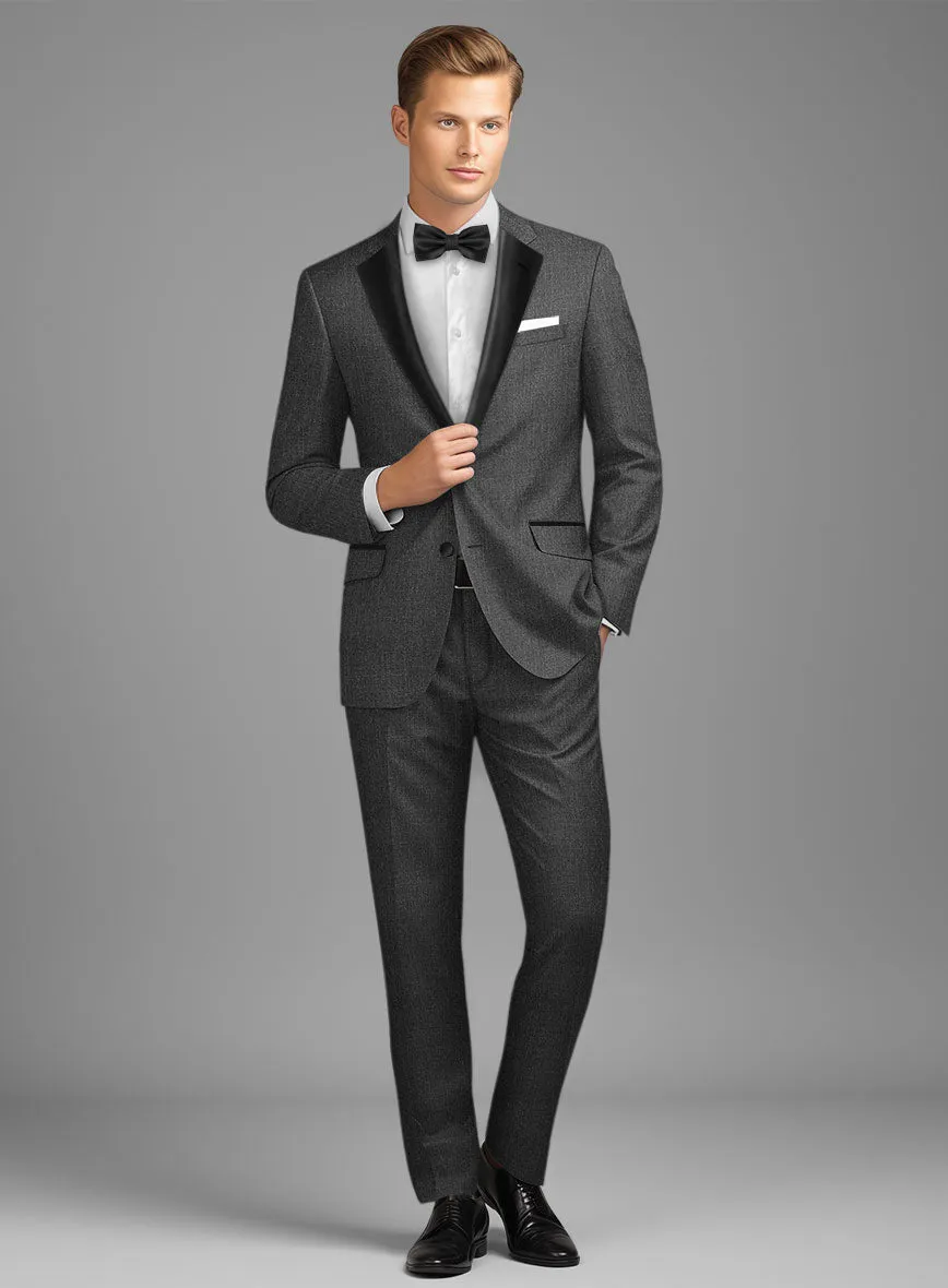 Napolean Stretch Dark Gray Wool Tuxedo Suit