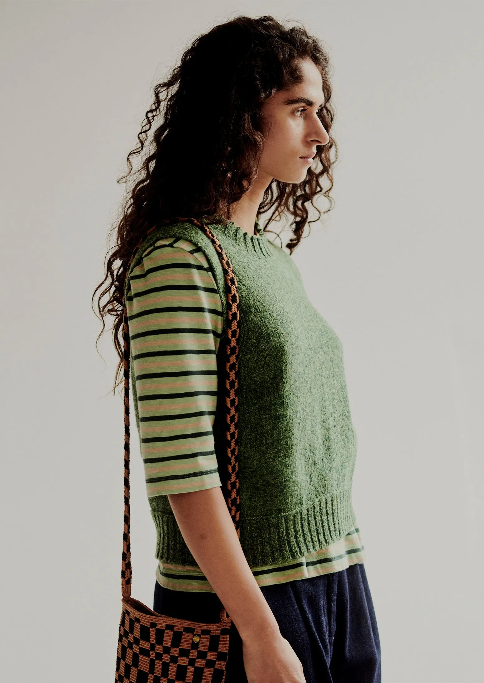 Neat Mouline Wool Tank | Thorn Green Marl