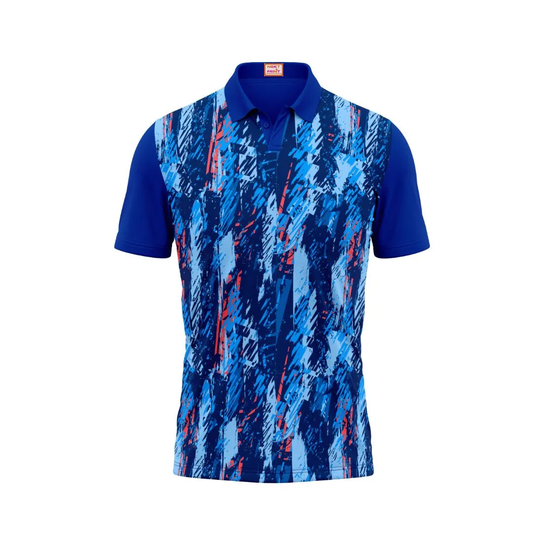 Next Print Customized Polo Neck Royal Blue Jersey NPTS05