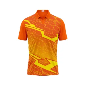 Polo Neck Printed Jersey Orange Design 29