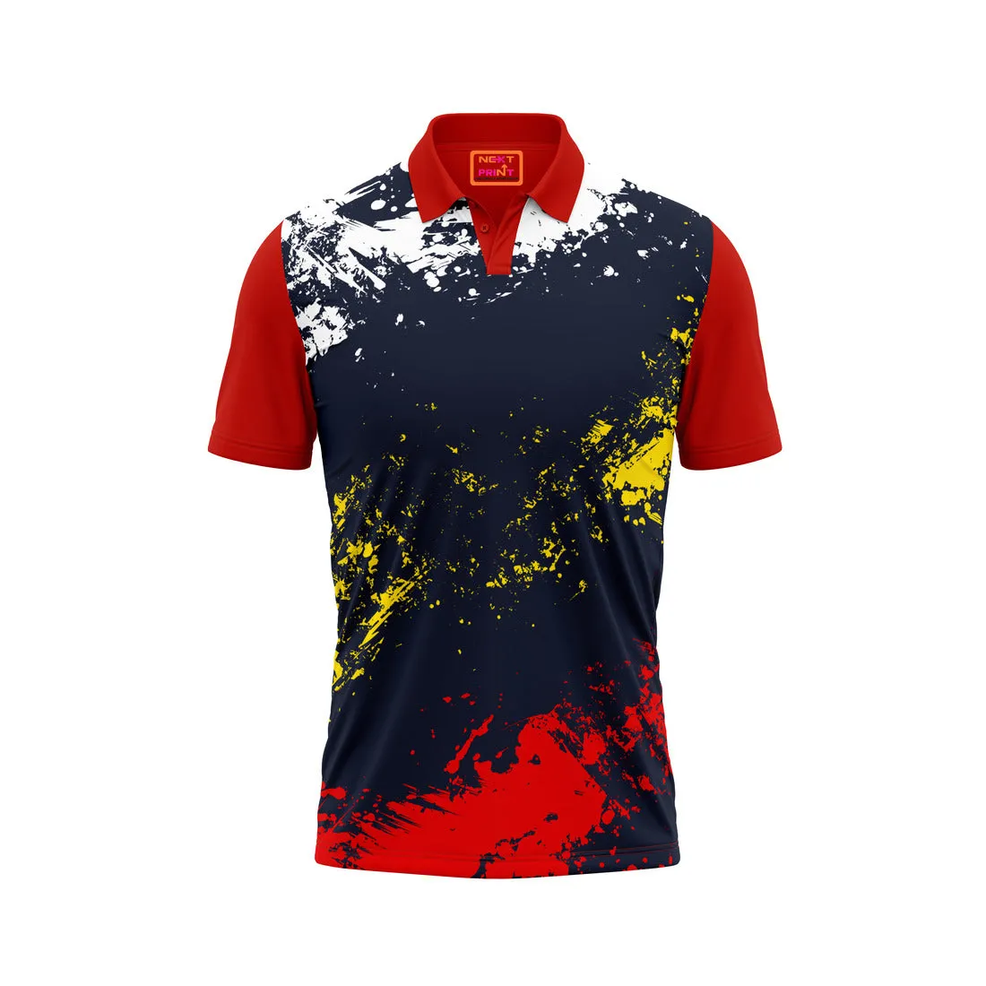 Red Polo Neck Half Sleeve T Shirt Nextprint G1300