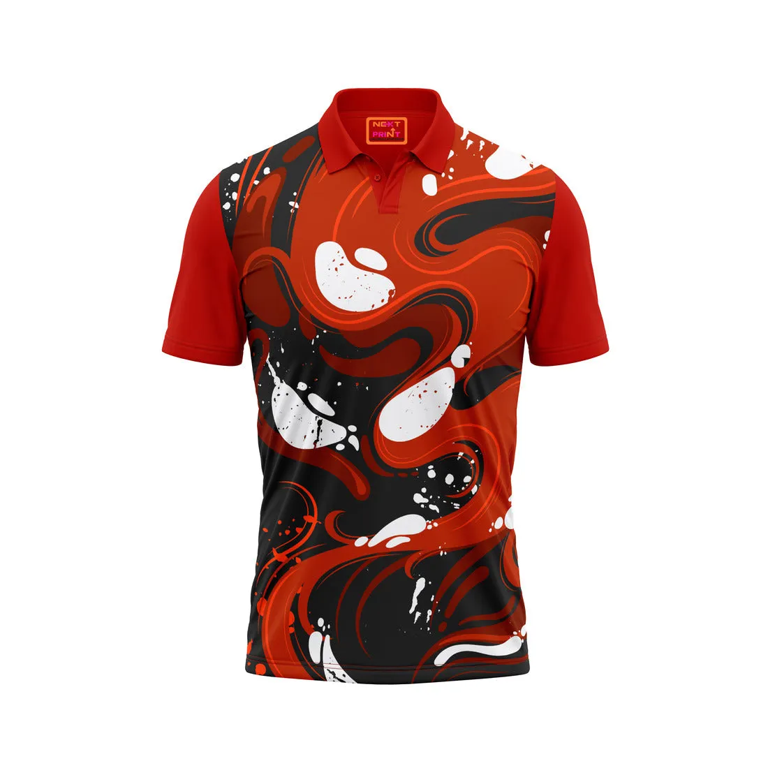 Red Polo Neck Half Sleeve T Shirt Nextprint G1322