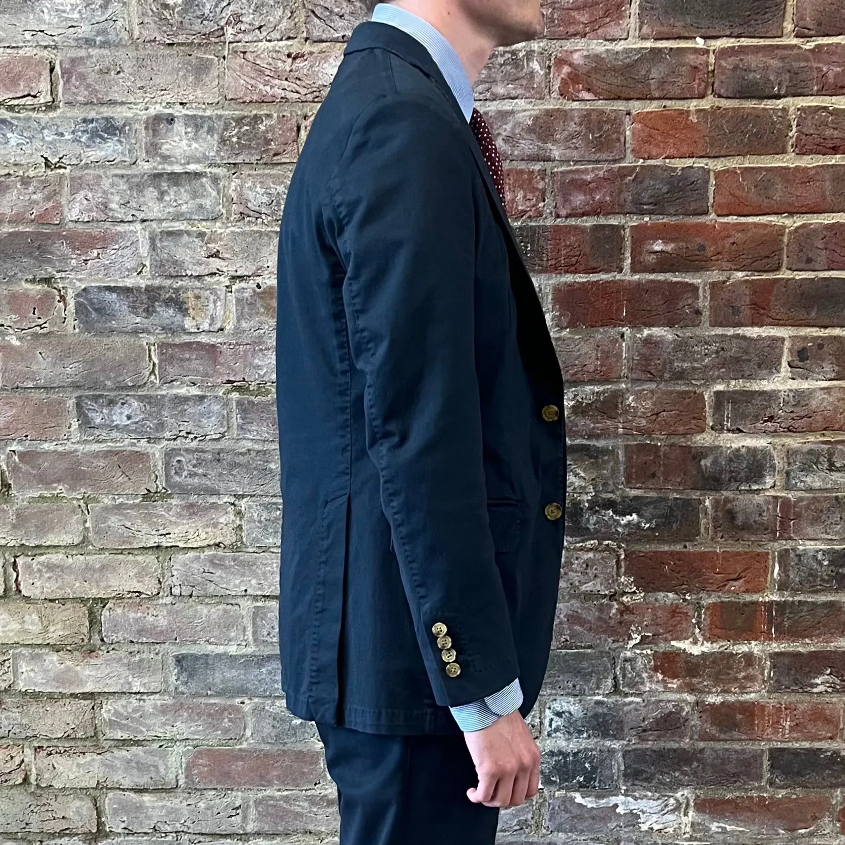 Regent - 'Henry' Unstructured Cotton Suit - Navy