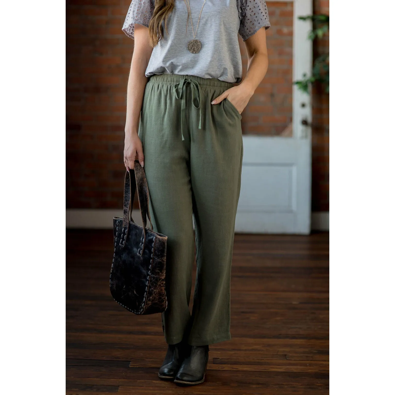 Relaxed Fit Tie Pants