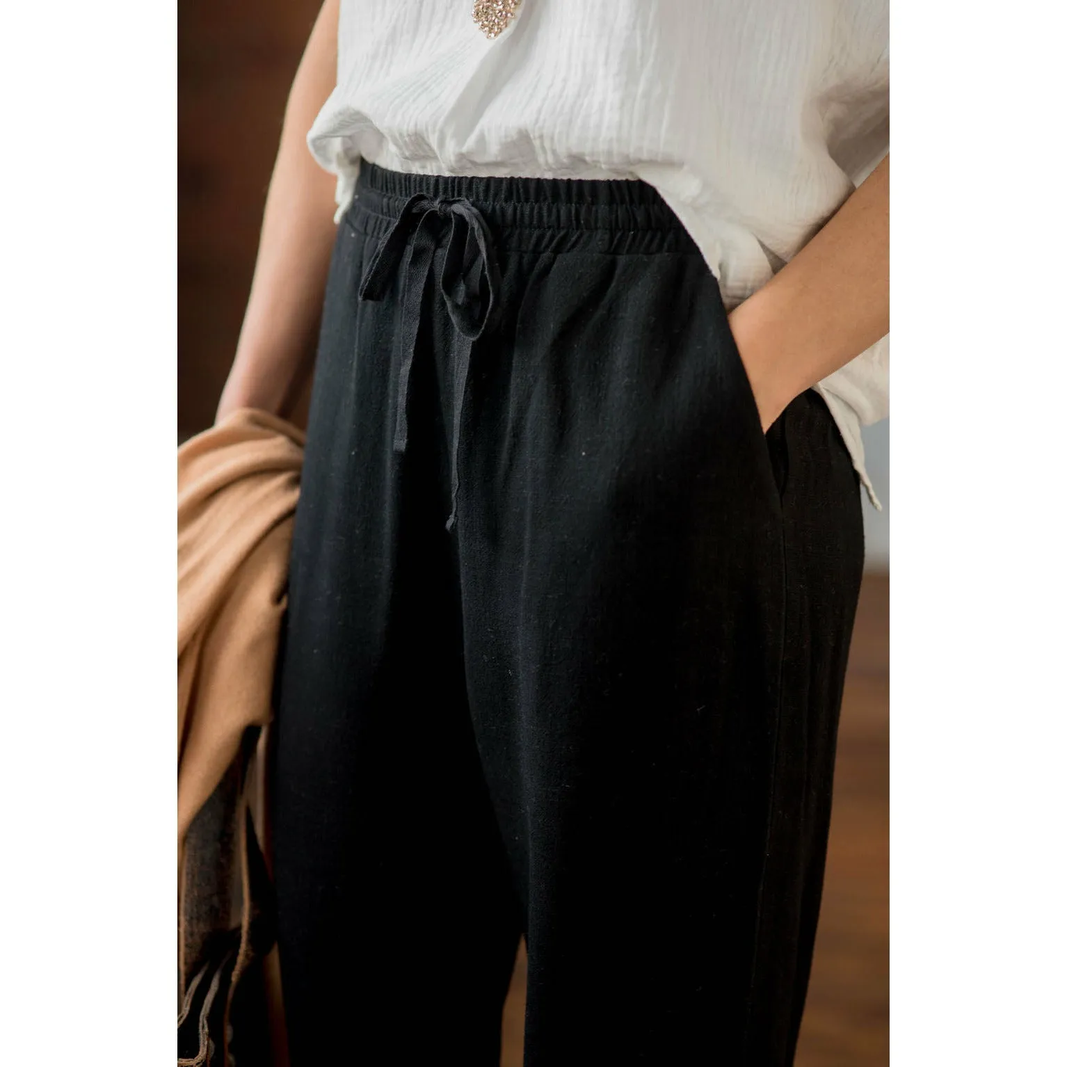 Relaxed Fit Tie Pants