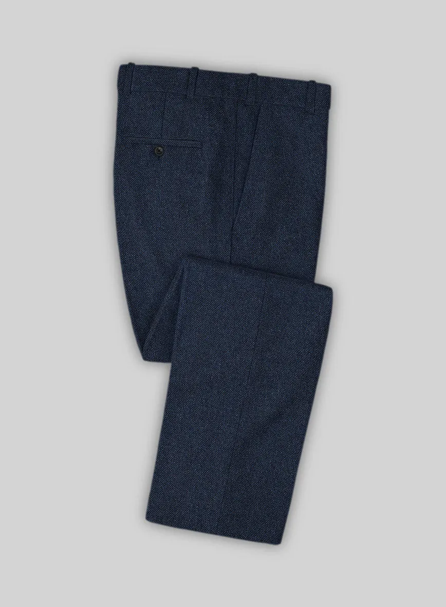 Royal Blue Denim Tweed Pants