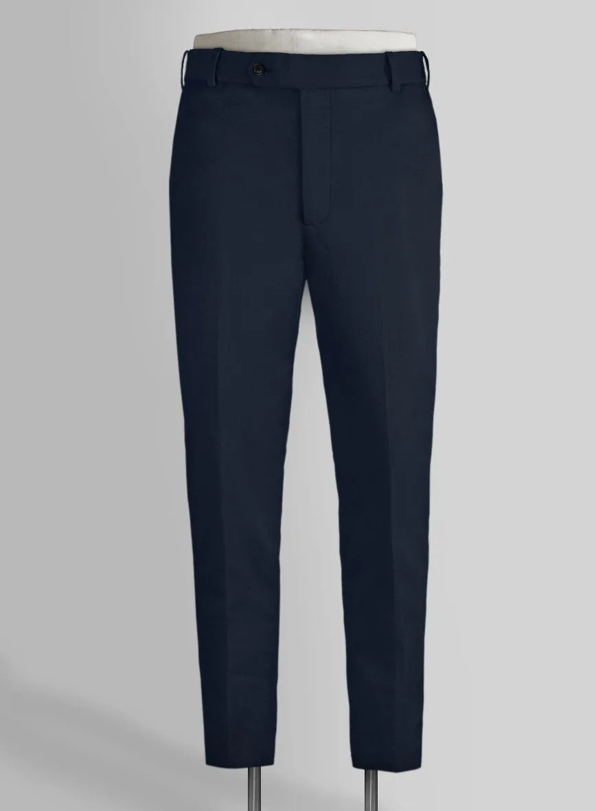 Scabal Dark Navy Cotton Stretch Pants